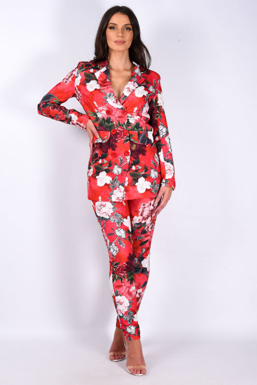 floral trouser suit