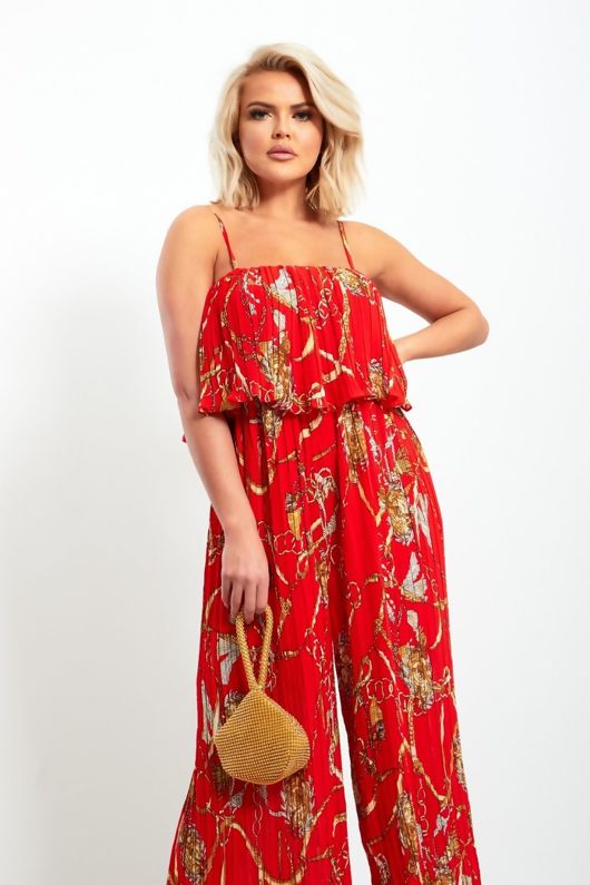red strappy jumpsuit