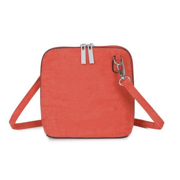 Soft Suede Effect Double Zip Crossbody Bag