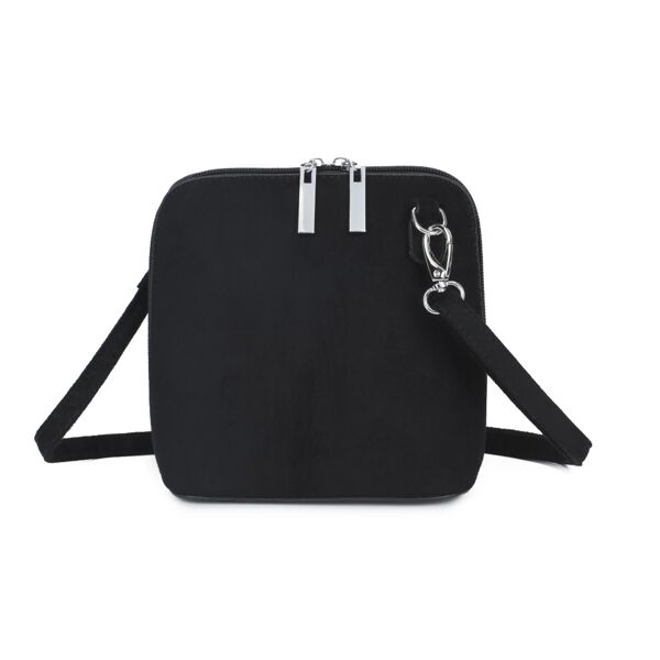 Soft Suede Effect Double Zip Crossbody Bag