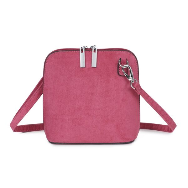 Soft Suede Effect Double Zip Crossbody Bag