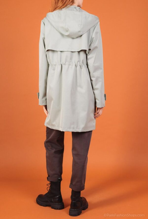 Sage Green Hooded Lightweight Waterproof Parka