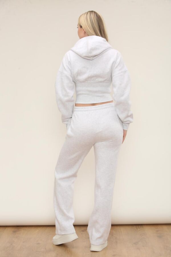 Bleach Grey Ribbed Corset Fit Hoodie With Straight Leg Trouser