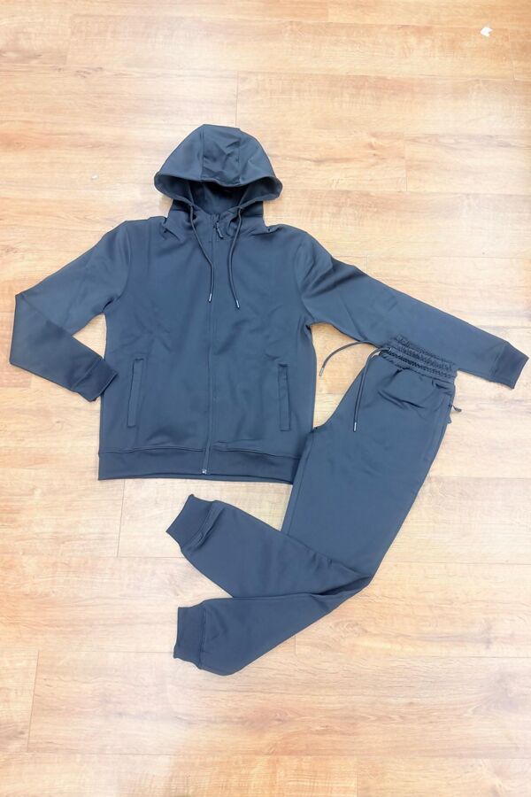 Navy Contrast Full-Zip Hooded Windbreaker Tracksuit