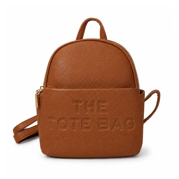  Front Pocket & Double Zip Pebbled Faux Leather Backpack Bag