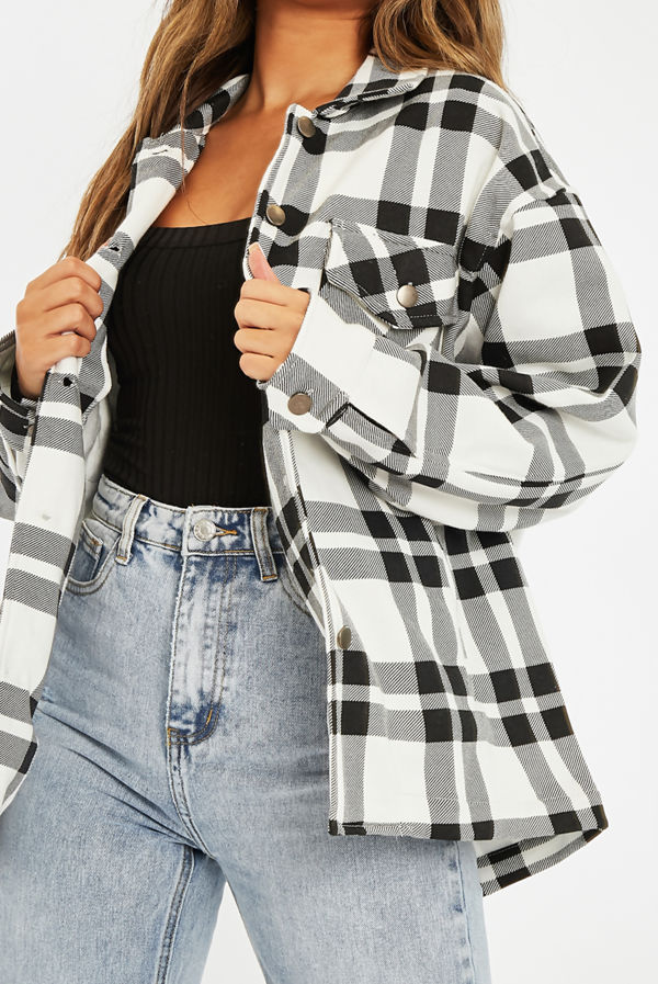 checkered black and white jacket