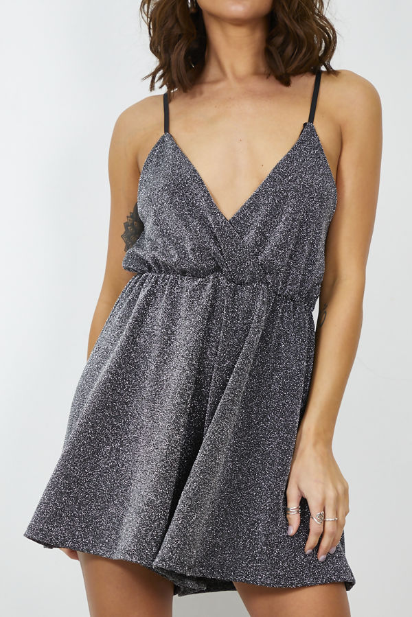 black glitter playsuit