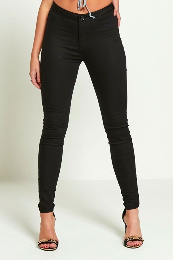 Black Stretchy High Waist Skinny Jeans