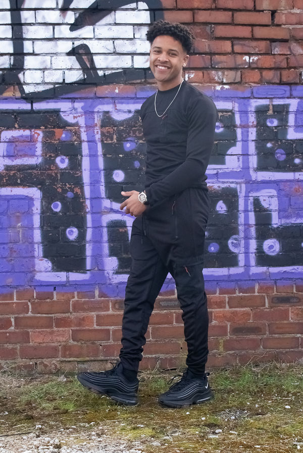 Black Hybrid Pocket Muscle Fit Pullover Tracksuit