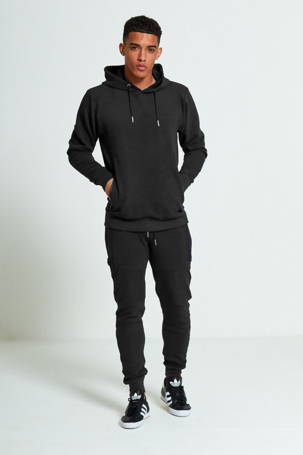 black ribbed tracksuit