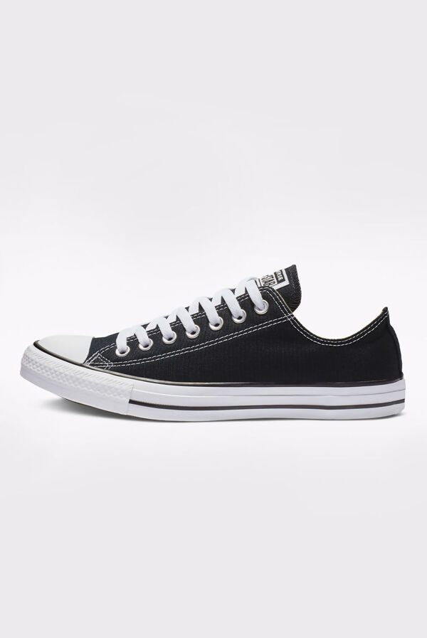 Black Canvas Light Weight Lace Up Flat Trainers