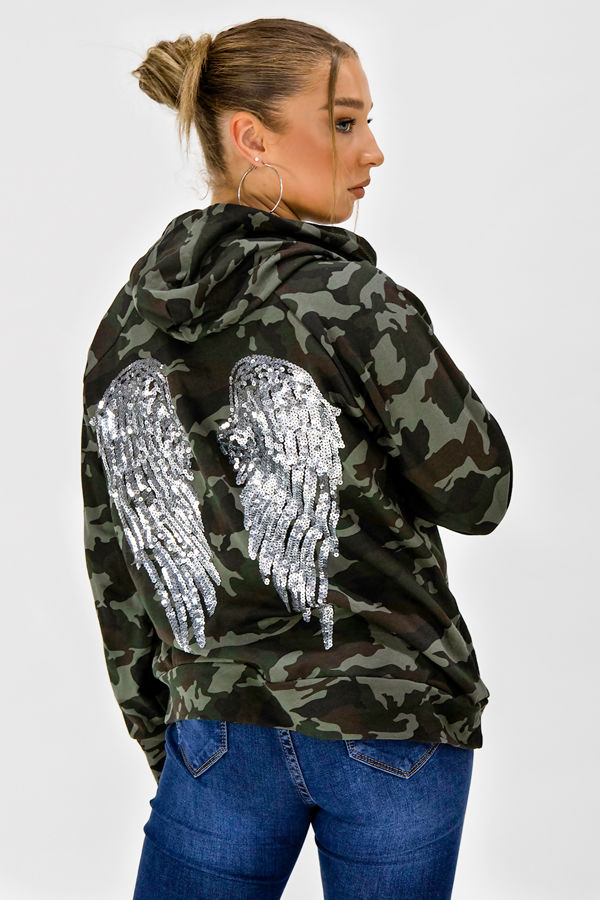 Wholesale Camo Sequin Angel Wings 