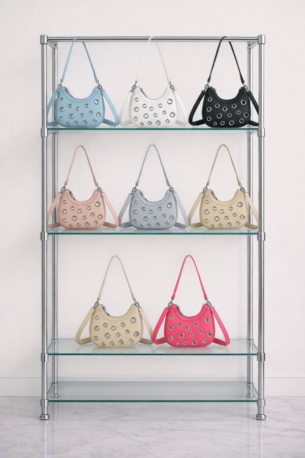 Multi Eyelets Design Shoulder Bag