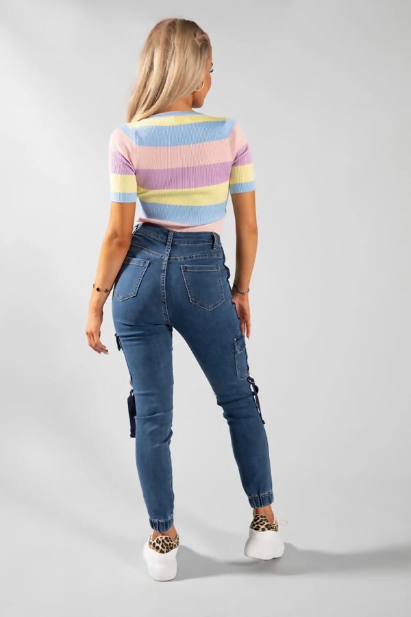 Dark Denim Cargo Skinny Jeans