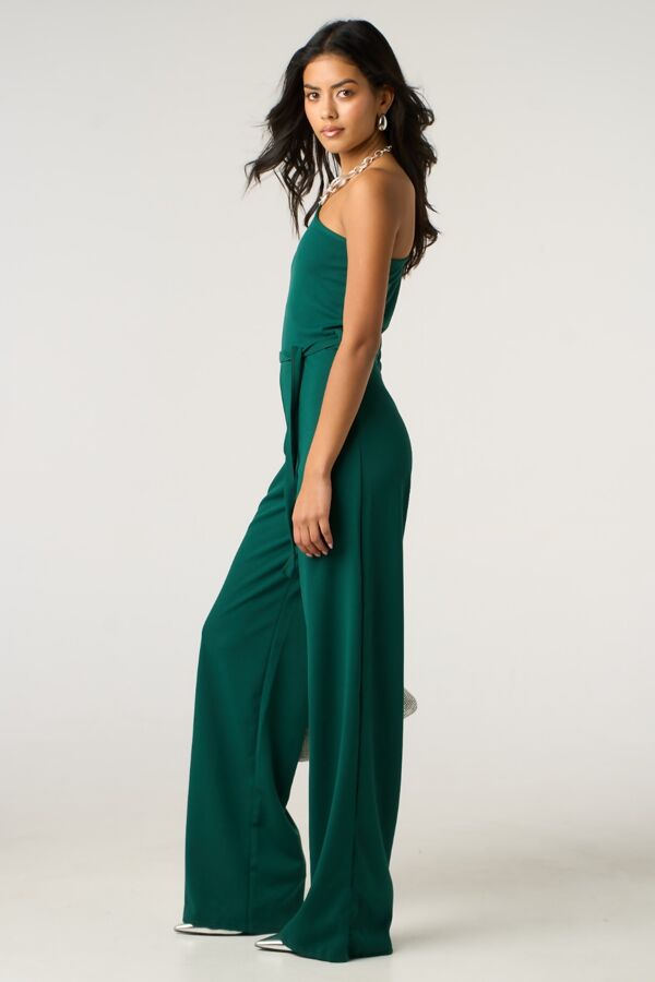 Emerald One Shoulder Long Sleeve Jumpsuit