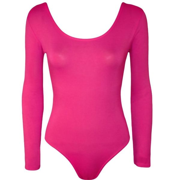Fuchsia Crew Long Sleeve Bodysuit