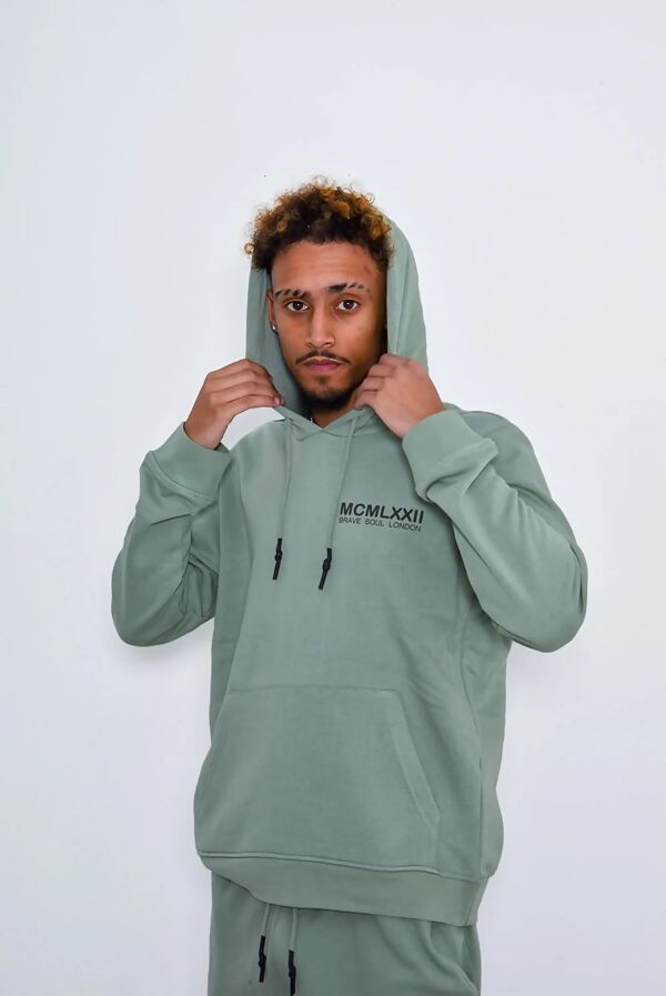 Sage Printed Hoodie And Shorts Tracksuit