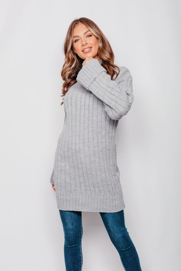 Wholesale Grey Oversized Rib Knit 
