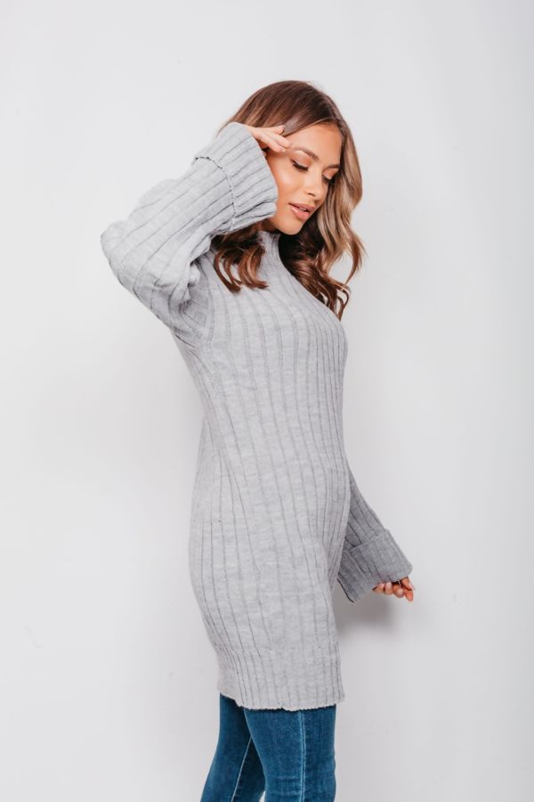 Wholesale Grey Oversized Rib Knit 
