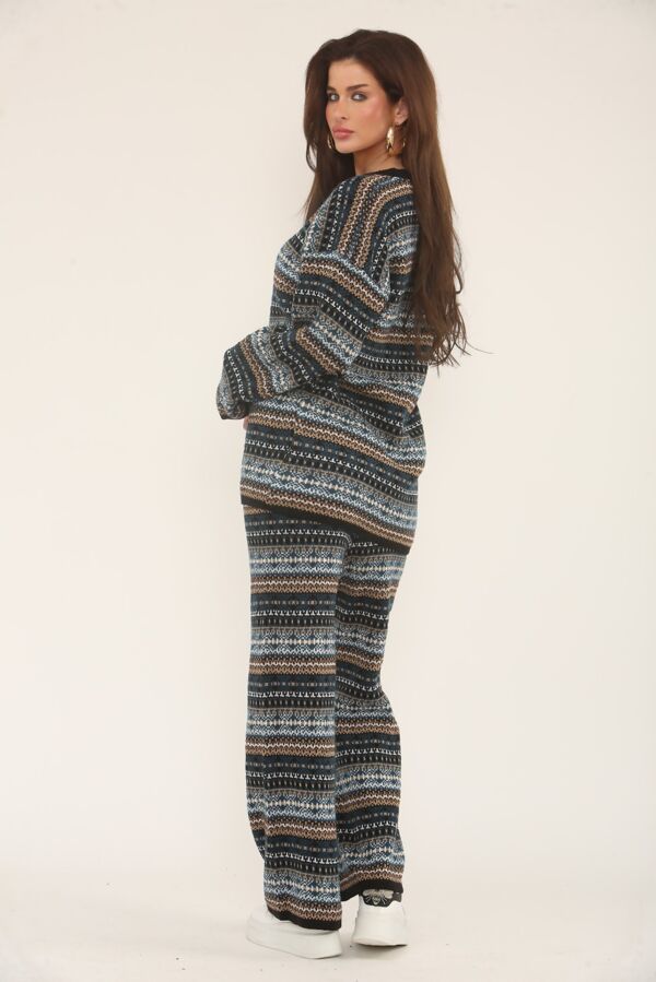 Long Sleeve Nordic Pattern Cozy Knitted Set