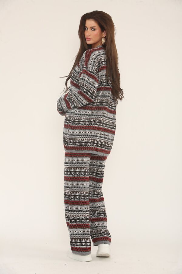 Long Sleeve Nordic Pattern Cozy Knitted Set
