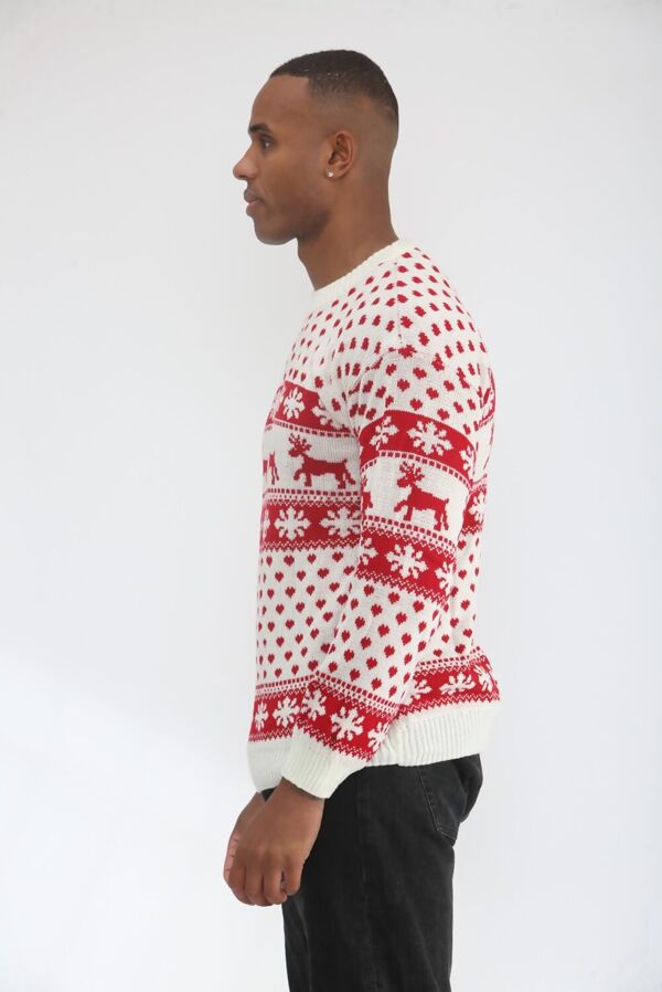 Plus Size Cream Snow Flake And Reindeer Christmas Jumper