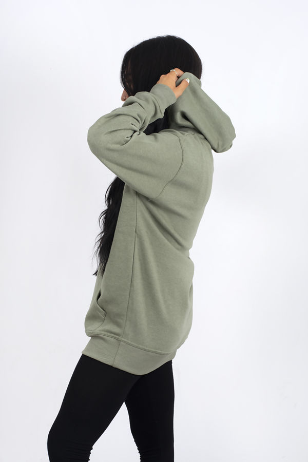 Khaki Oversized Pullover Hoodie
