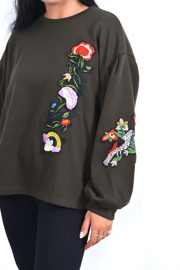 Embroidered oversized sweatshirt Clearance