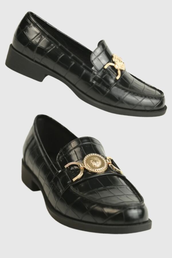 Black Designer Croc Slip on Loafer