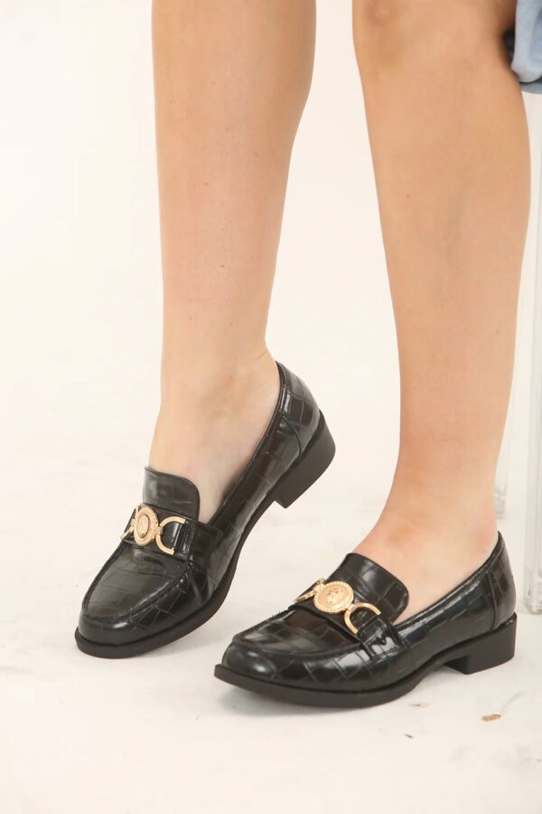Black Designer Croc Slip on Loafer