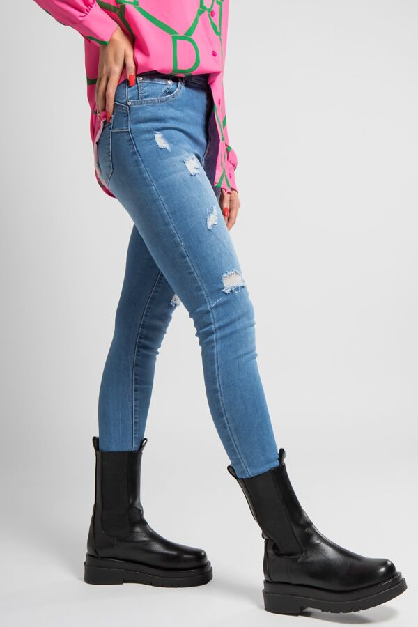 Light Blue Push Up Distressed Skinny Jeans