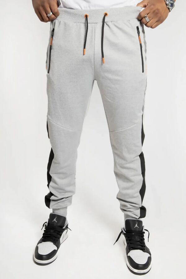 Grey And Black Striped Jogger 