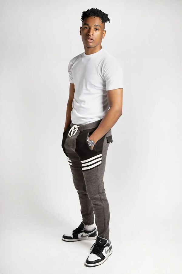 Job Lot Slim Fit Athletic Striped Joggers