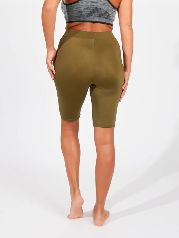 Plus Size Khaki Slinky Cycling Shorts