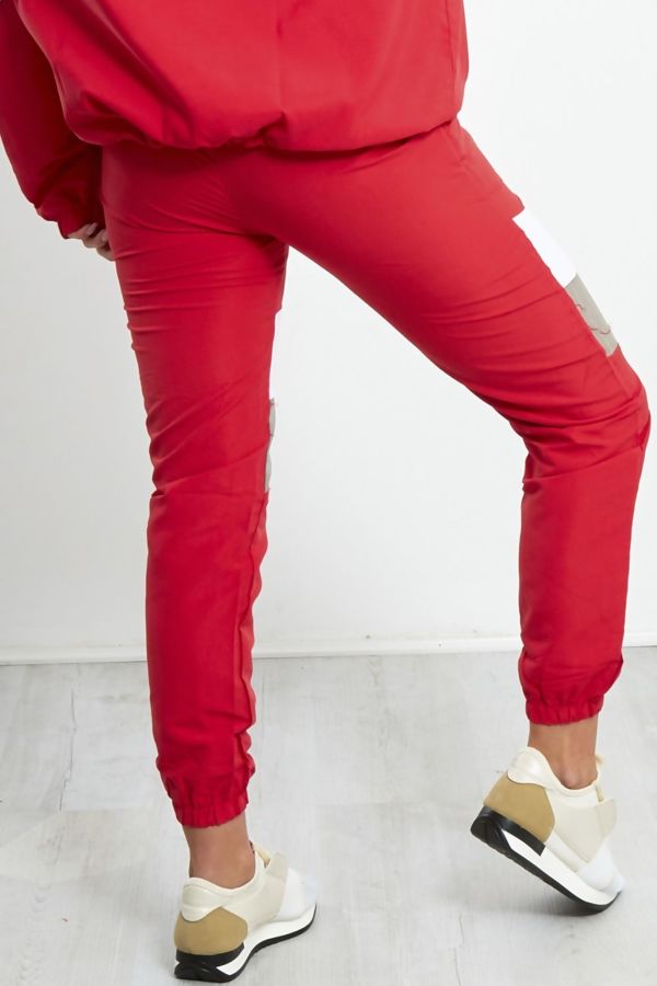 red trousers with white stripe