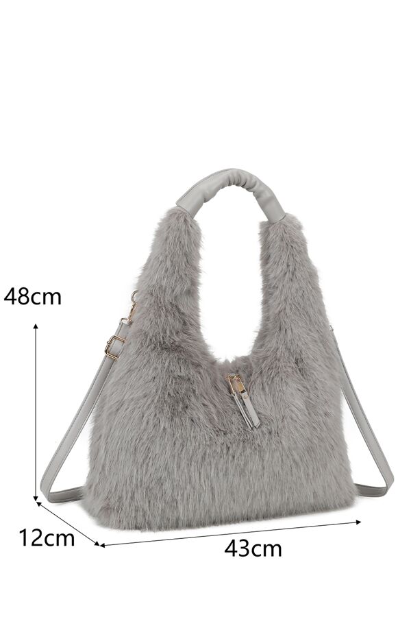 Fluffy Large Hobo Bag