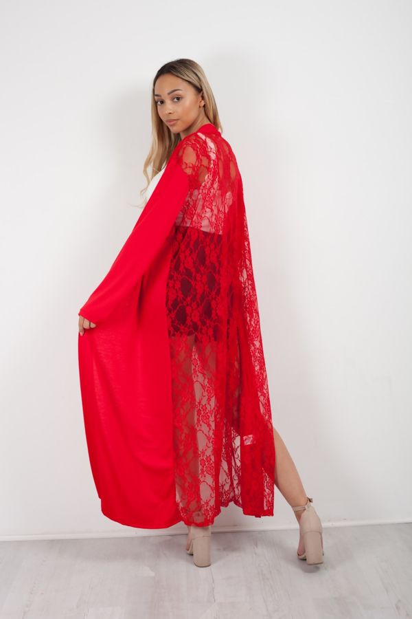 longline lace cardigan