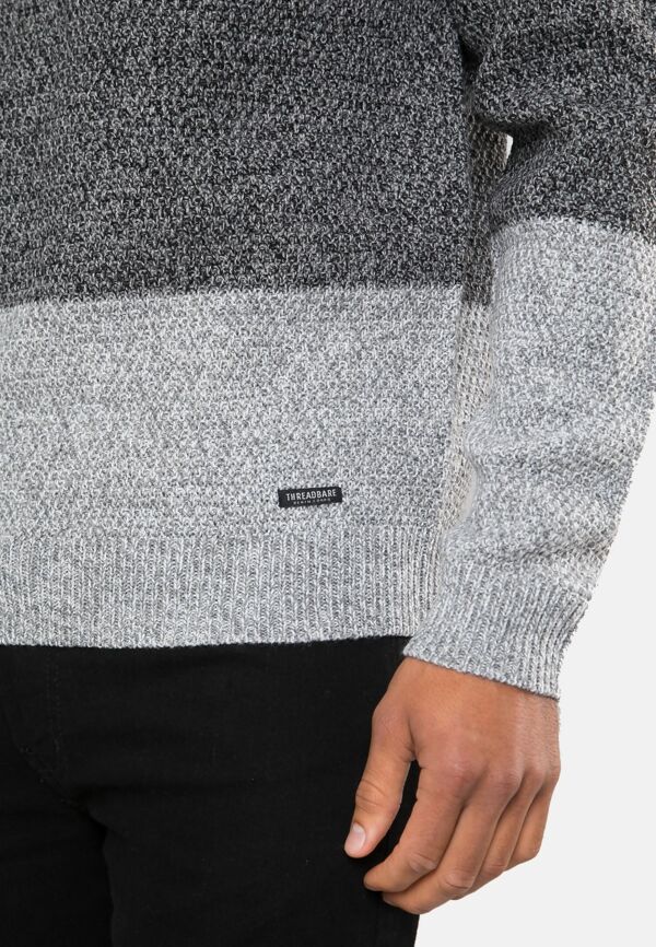 Black Color Block Crew Neck Knitted Jumper