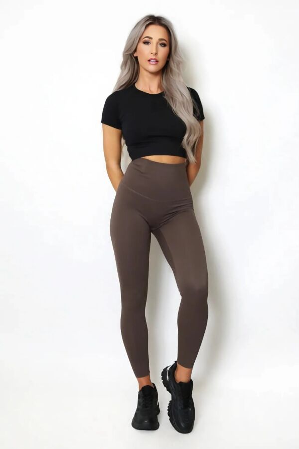 Chocolate Energy High Waisted Seamless Sculpting Gym Leggings