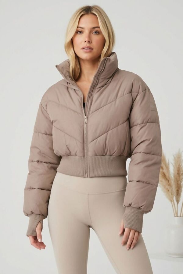 Cream Cold Front Puffer Jacket