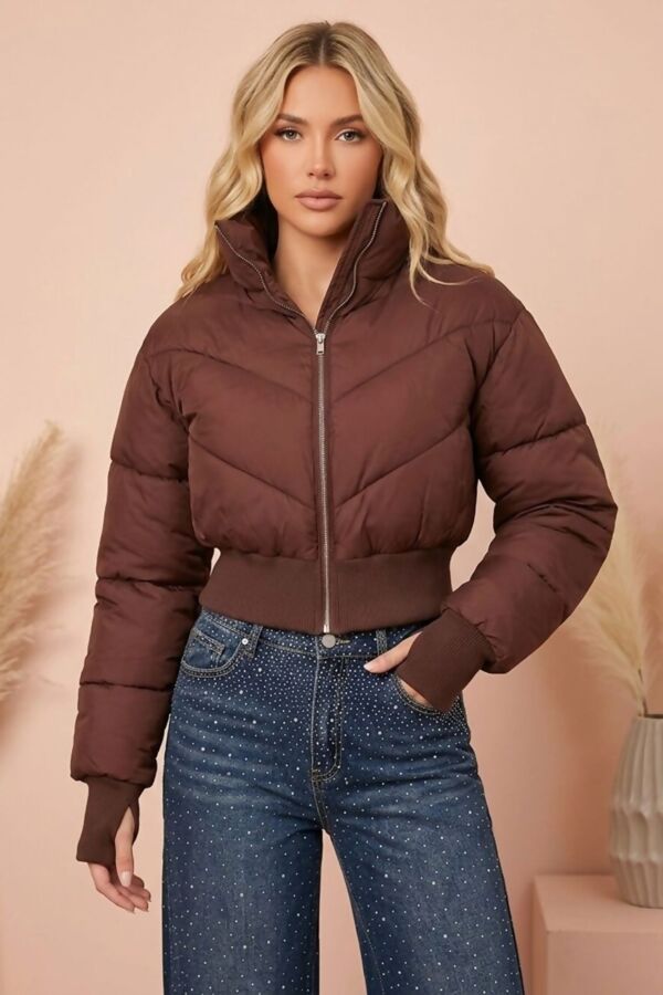 Cream Cold Front Puffer Jacket