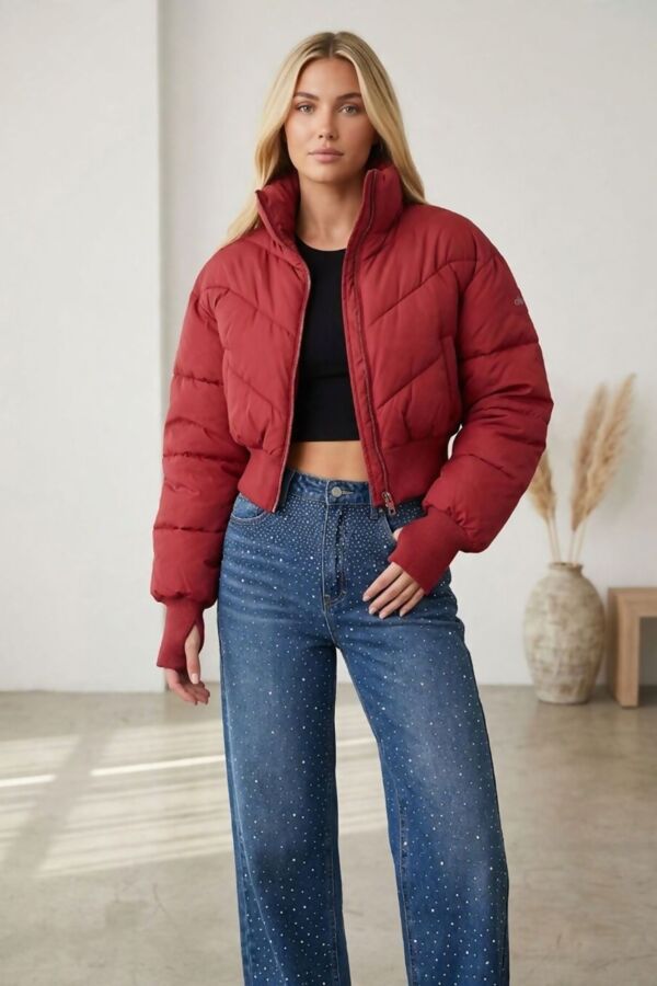 Cream Cold Front Puffer Jacket