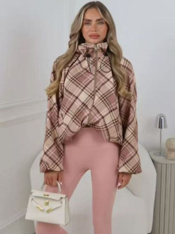 Chunky Check Zip Up Windbreaker Jacket