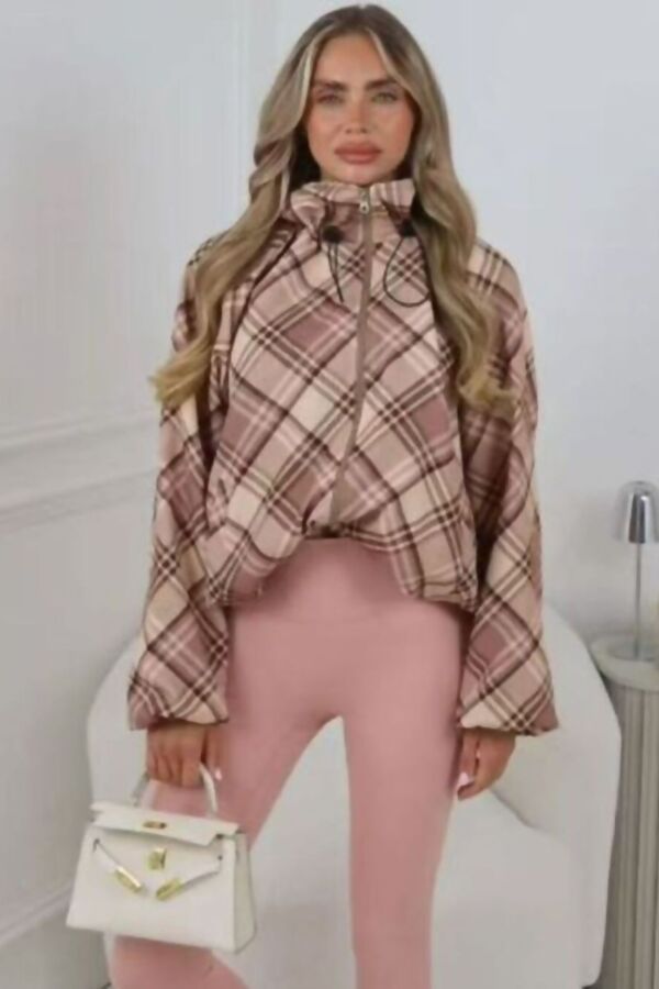 Chunky Check Zip Up Windbreaker Jacket