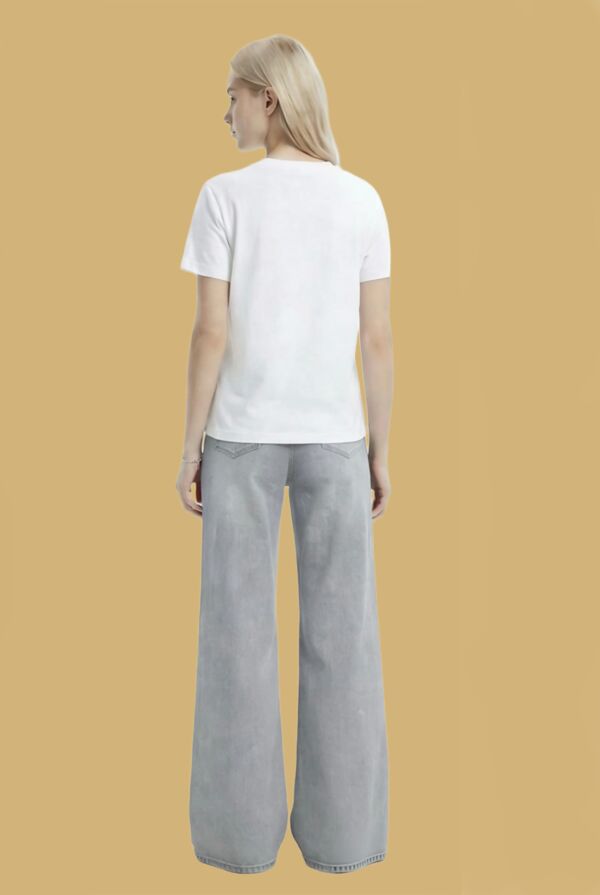 Gray High Waist Wide Leg Jeans