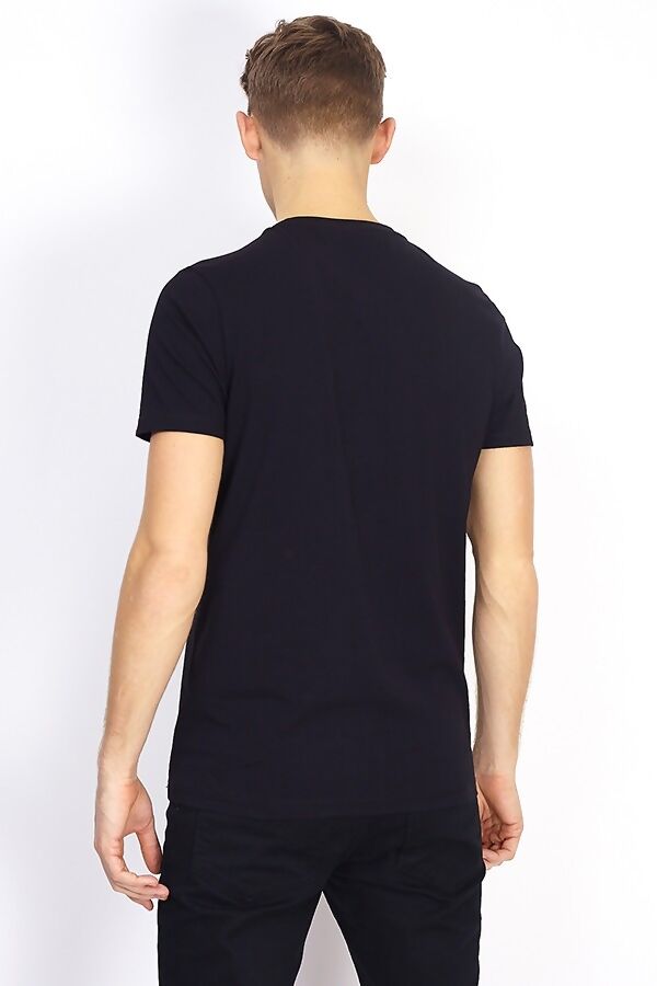 White Chest Pocket Ribbed Crew Neck T-Shirt