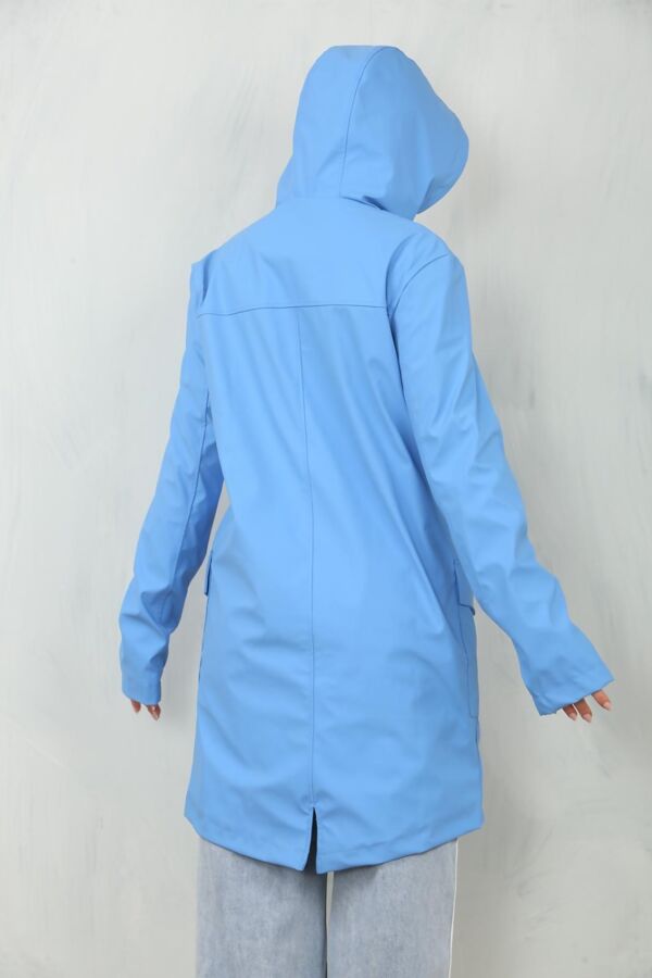 Blue Waterproof Hooded Raincoat Jacket