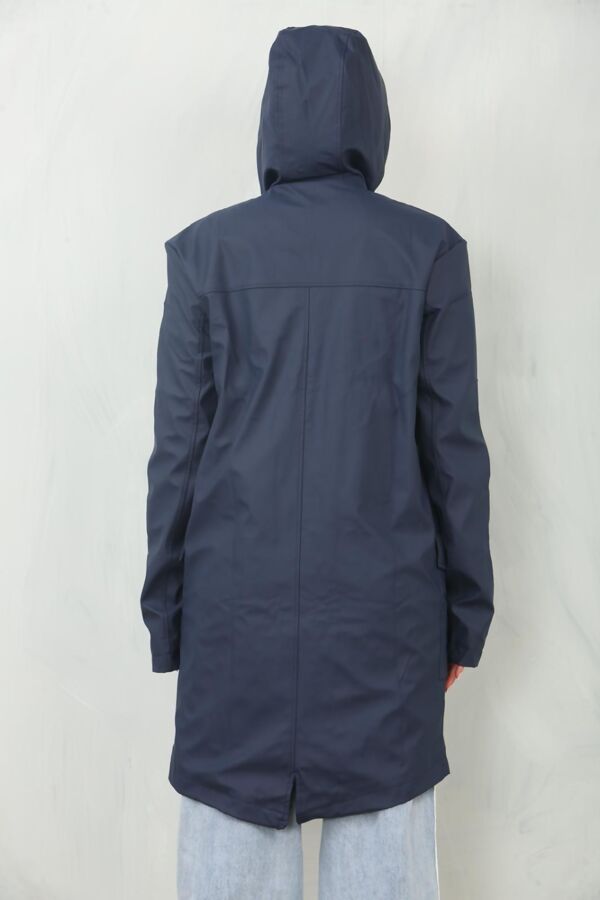 Navy Waterproof Hooded Raincoat Jacket