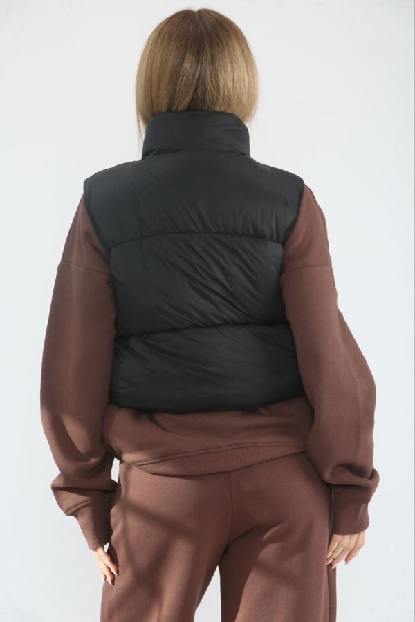 Black Lightweight Quilted Zip-Up Gilet