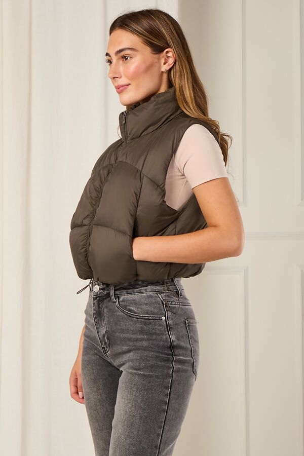 Chocolate Lightweight Quilted Zip-Up Gilet
